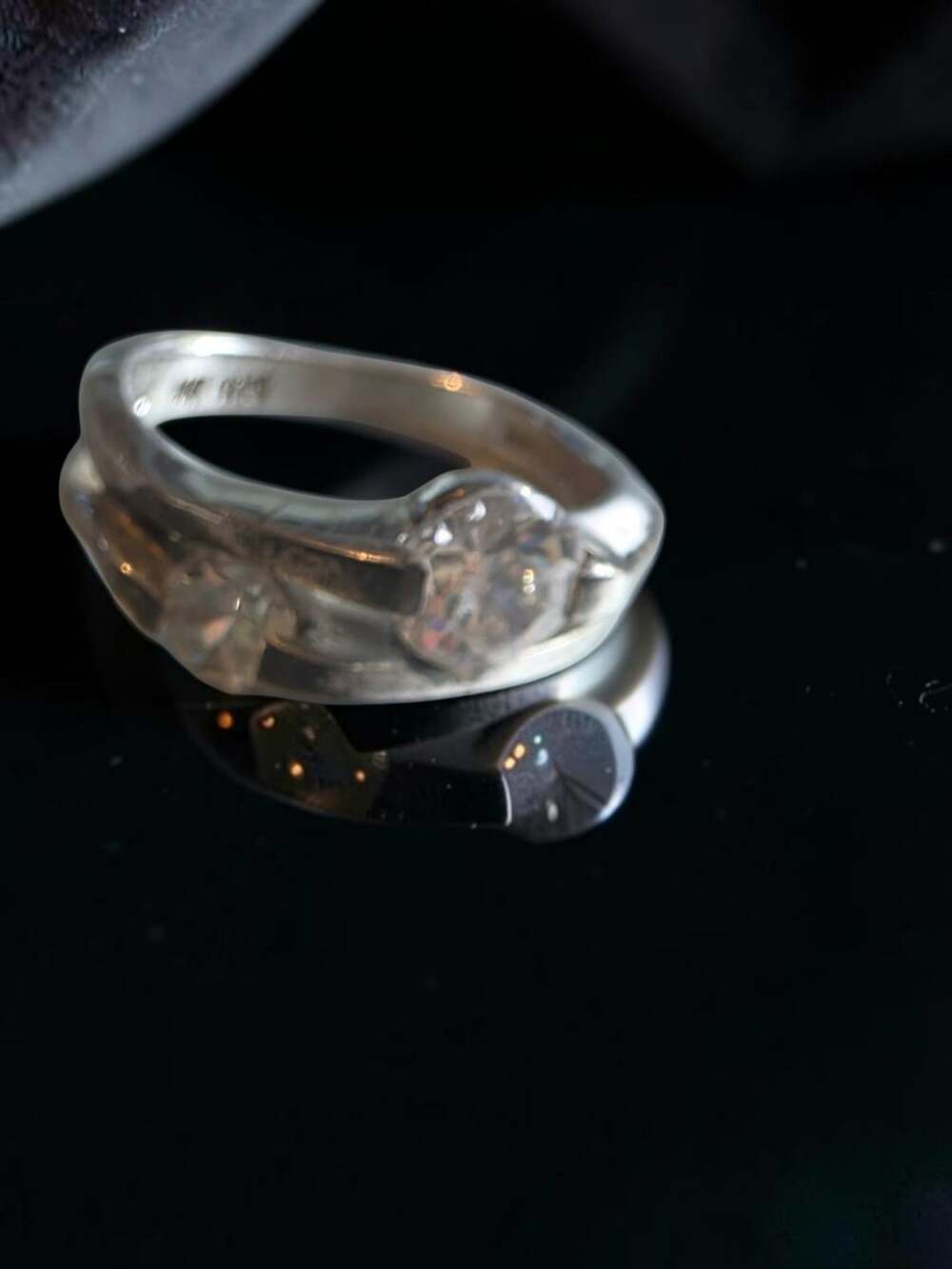 NF Sterling Silver CZ Modernist Ring Size 7